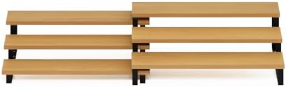 Furinno RAVEL Kitchen Countertop Organizer Set of 2, 3-Tier Nesting Metal Frame Counter Shelves, Kitchen Storage, Expandable, Spice Rack, for Pantry, Coffee Bar, Beech - Image 6
