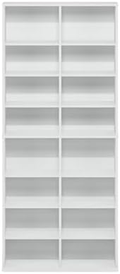 Furinno Jaya DVD Shelf, 16-Shelf Wide CD Rack, Media Shelf with Adjustable Shelves, 8 x 2 DVD Storage Cabinets for CD Bluray Game Disc, Easy Assembly, for Living Room, Home Office, White - Image 7