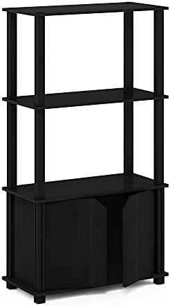 Furinno GO GREEN Storage Shelves, 4-Tier Book Shelf, Bookcase, Display Shelf with Open Shelf and Closed Storage, for Organization and Storage, Living Room, Garage, Home Office, Espresso - Image 7