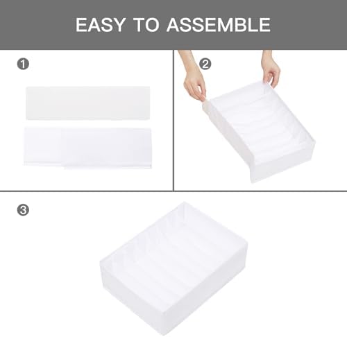 Qozary 4 Pack Drawer Organizers for Clothing, 8 Grids Foldable Closet Organizers and Storage Bins for Bedroom, Dresser Organizer Boxes for Thin T-shirts, Tank Tops - Image 6