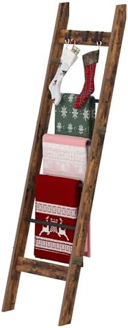 Hzuaneri Blanket Ladder Decorative Quilt Rack with 4 Removable Hooks - Image 7