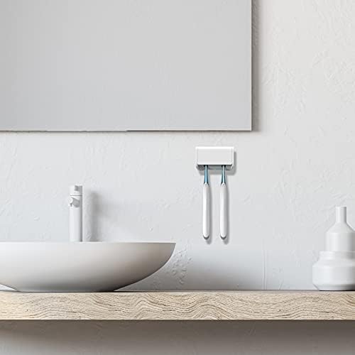 2 Pcs Toothbrush Holder Wall Mounted with Cover for Bathroom, 2 Slots Toothbrush Storage Organizer for Shower, Self Adhesive Toothbrush Hanger Rack for Dorm, Cabinet - Image 6