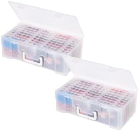 IRIS USA Storage Box |Made in USA| 16 Cases - 32 Dividers - Clear (2-Pack) by IRISUSA