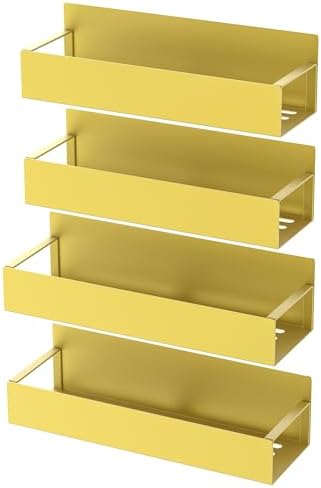 HuggieGems Metal Magnetic Spice Rack for Refrigerator Gold, 4 Pack - Image 6