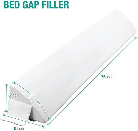 Vekkia Bed Wedge Pillow for Headboard Gap,Bed Gap Filler 0-5.5"-White King - Image 6