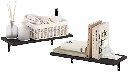 Furinno Rossi Set of 6 Floating Shelves for Wall, Espresso - Image 6