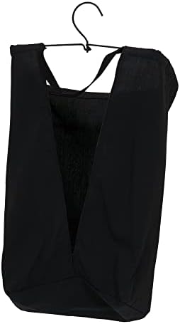 Household Essentials Door Hanging Laundry Bag in Washable Canvas with Loop Handle, Black, 27" H x 16.25" W x 6" D (Pack of 12) - Image 6