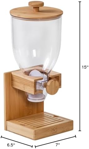 ZevrO Honey-Can-Do Bamboo Cereal Dispenser with Airtight Lid – Countertop Dry Food Dispenser for Kitchen Organization – Eco-Friendly Cereal Container for Pantry (Pack of 3) - Image 6
