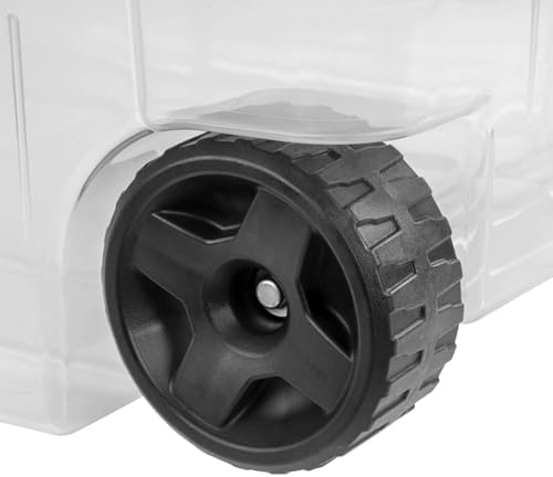160 Quart Wheeled Stacker, Extra Large Durable Clear Bin, Latch Lid and Pull Handle, Gray, 2 Count - Image 5
