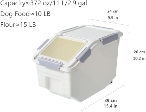 LISM 2 Pack Dog Food Storage Container with Scoop,Large Airtight Pet Dog Food Bin,Container for Dog Treats Rice,Dog Cat Dry Food Bin,Baking Supplies,Flour,Rice,Kitchen Pantry Cereal(10 LB) - Image 6