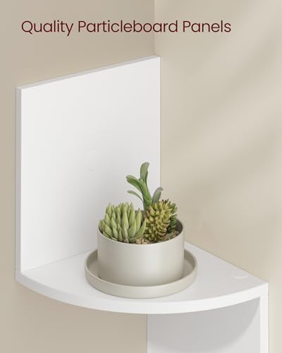 VASAGLE Set of 2 Corner Shelves Wall Mount, 4-Tier Floating Bookshelves - Image 6