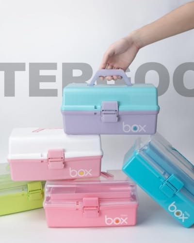 TERGOO 13in Lager Plastic Craft Organizer and Storage 3-Layer Tackle Box - Image 7