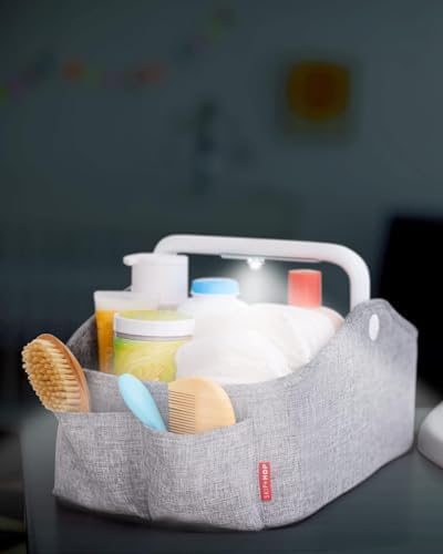 Skip Hop Diaper Caddy Organizer with Touch Sensor Night Light Nursery Style Heather Grey - Image 6