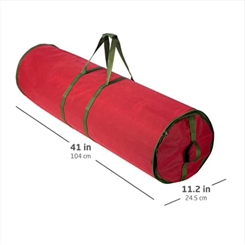 ZOBER Round Christmas Gift Wrapping Paper Organizer Storage - 40 Inch Gift Wrap Storage Containers - Wrapping Paper Holder, Waterproof, Fits 25 Standard Rolls - Red - Image 6