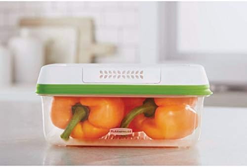 Rubbermaid FreshWorks Saver, Large Short Produce Storage Container, 11.3-Cup, Clear - Image 2