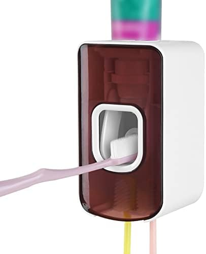 2 Slot Toothbrush Holder and Toothpaste Dispenser Wall Mounted, Automatic Toothpaste Squeezer, 2 in 1 Tooth Brush Toothpaste Organizer for Shower (Red 2Pack) - Image 7