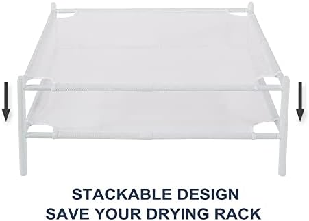 STO STO Sweater Drying Rack, 2-Pack Stackable Mesh Clothes Drying Rack, Laundry Drying Rack for Sweaters, Socks, Toys, White - Image 6