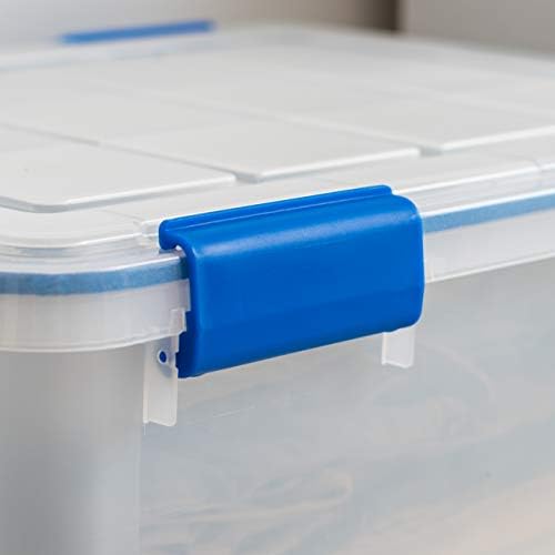 IRIS USA 3-Pack 26.5 Qt Storage Bins with Gasket Lids, Clear/Blue - Image 6