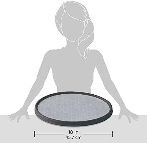 Copco Non-Skid Pantry Cabinet Lazy Susan Turntable, 18-Inch, Charcoal/Light Gray - Image 6
