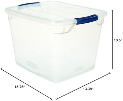 Rubbermaid Clever Store Latching Storage Tote Container, Clear, 30-Qt (FG3Q2500CLMCB) - Image 4