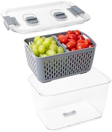 Kitchen Spaces Stackable Fridge Storage Colander Containers, Variety Pack - Image 4