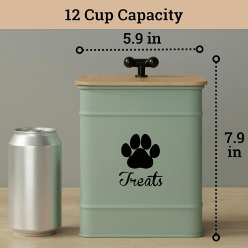 Dog Treat Container Airtight, 6"W x 8"H, Powder Coated, 12 Cup Capacity - Image 6
