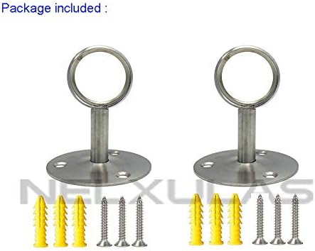 Stainless Steel Heavy Duty Closet Rod,Curtain Rod End Supports Socket with Matching Screws (1-1/2 INCH, Silver) - Image 3