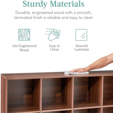 Best Choice Products 8-Cube Storage Organizer, 13.5in Shelf Opening, Bookcase, Display Shelf, Customizable w/ 2 Removable Back Panels – Walnut - Image 6