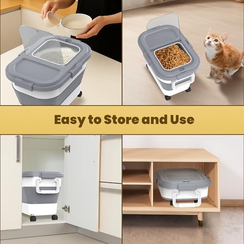 HOYTAMDA 20-30Lbs Rice Container,Collapsible Food Storage Container Wheels - Image 6