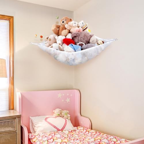 MAQIHAN Stuffed Animal Net or Hammock - Storage Ideas for Plushies, Teddy Bears, and Toys - Corner Organizer Holder (Medium) (Pack of 2) - Image 7