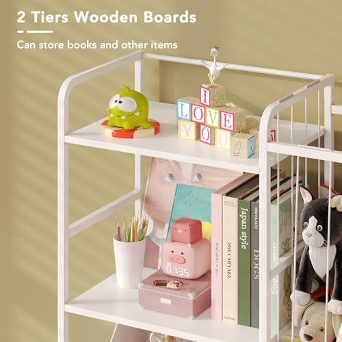 BBLIKE Toy Storage Organizer, Stuffed Animal Storage with Toy Bin, White - Image 6