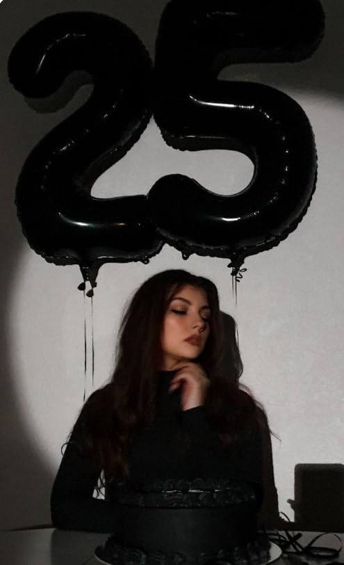 Black Foil Number 8 Balloon 40 Inch, Helium Mylar Eight Numbers 8 18 28 38 48 58 80 88 Birthday Balloons, 8th Black Women Men Anniversary Graduations Party Supplies