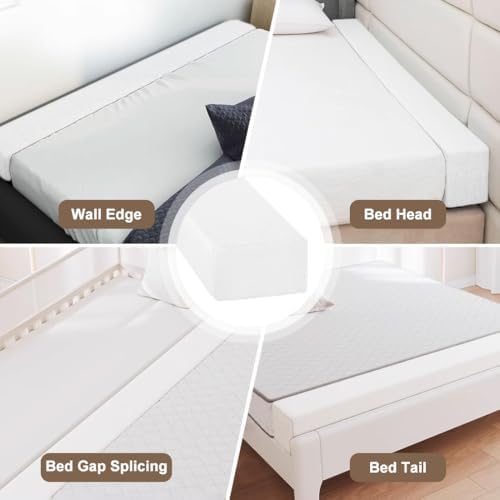 High-Density Bed Crack Filler with Removable Cover, Mattress Extender for Headboard Gap, Spacer Filler Between Mattress and Wall, Bed Wedge Gap Filler, Full Size, Rice-White, 78"x6"x8" - Image 6