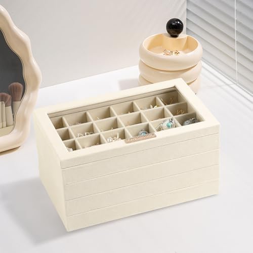 Frebeauty Stackable Jewelry Trays,Set of 4 Jewelry Organizer for Drawer - Image 6