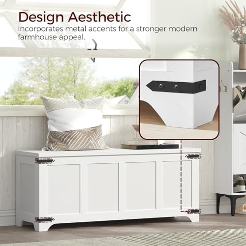 MAHANCRIS 47.2" Storage Chest Extra Large, Toy Box with 2 Safety Hinges - Image 6