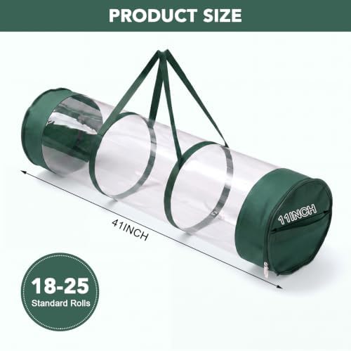 Christmas Wrapping Paper Organizer, 41" Gift Wrapping Paper Storage Green - Image 6