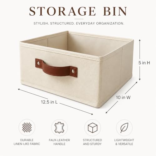 Pantry Storage Bin with Reinforced Sides & Faux Leather Handle - Image 6