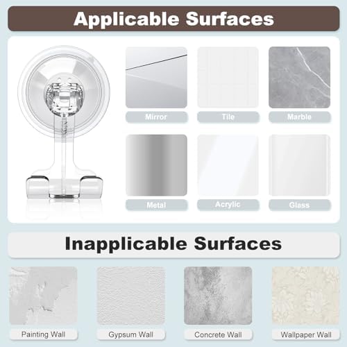 VIS'V Shower Suction Cup Razor Holder for His and Hers, Clear, 4 Pcs - Image 7