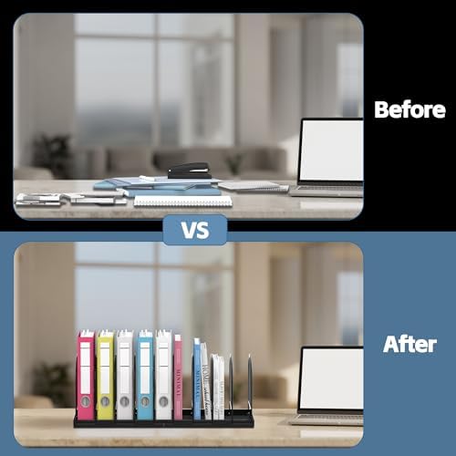 SUPEASY 9-Section File Organizer for Desk, Metal File Folder Holder, Black - Image 7