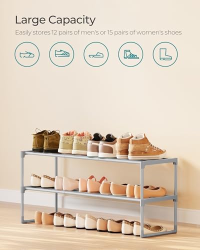 SONGMICS Shoe Rack, 2-Tier Shoe Organizer, Metal Storage Shelf - Image 6