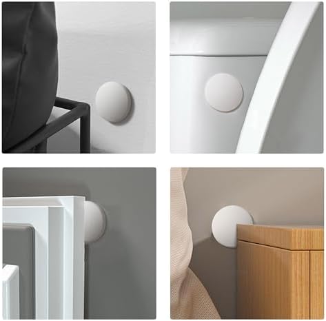 Door Stoppers - 1.57" White Door Stoppers for Wall (12 Pack), with Heavy-Duty Adhesive - Wall Protector & Shock-Absorbent Protectors from Door Knobs - Prevents Scratches on Walls & Doors - Image 7