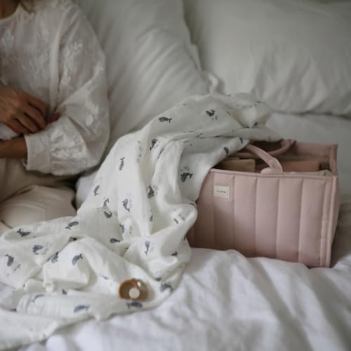 mushie Baby Diaper Caddy | Newborn Essentials Organizer (Blush) - Image 6