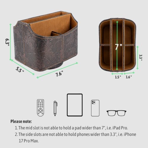 Remote Control Holder, Spinning Desk Organizer with 5 Compartments - Image 6