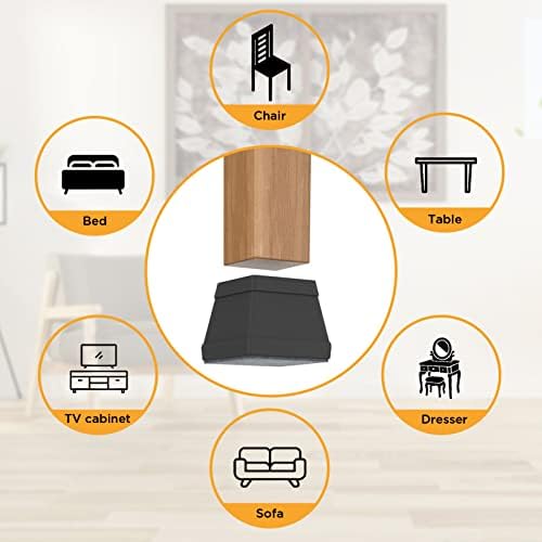16 PCS Square Chair Leg Floor Protector, 1 1/2 in Black. - Image 6