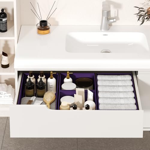 DIMJ Drawer Organizer Clothes 15 Pack - Foldable Baby Organizers and Storage & Dresser Organizer for Bedroom, Closet - Nursery Organization Dresser Dividers for underwear, Sock,Bra, Belt, Tie, Purple - Image 5