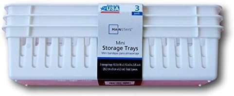 Slim Plastic Storage Trays Baskets in White- Set of 3 - Image 3
