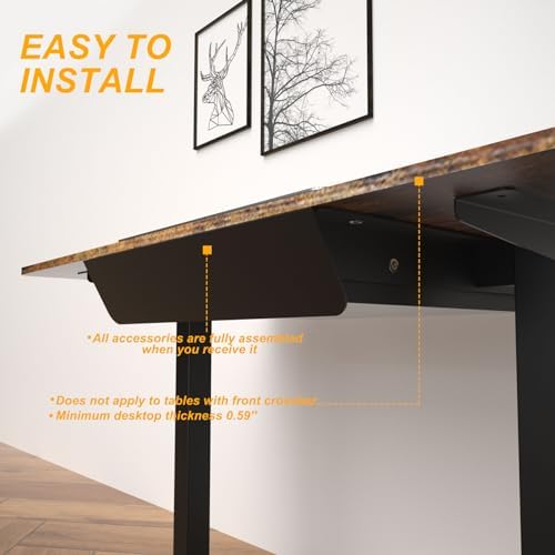 Under Desk Mounted Sliding Drawer with 60 Degree Tilt Panel to Pull Out, 15'' Long & 9'' deep Large Storage Organizer for Sit Stand Workstation - Image 7