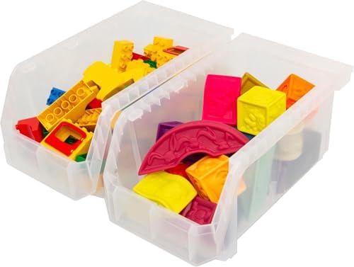 ReadySpace Large Stackable Plastic Storage Bins, 6-Pack, Clear - Image 7