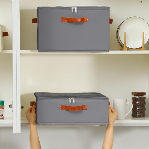 Foyego Cup and Mug Storage Box, Grey, 2 Pack - Image 6