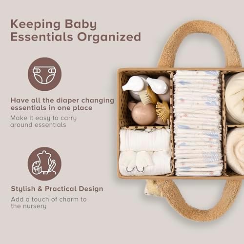 PeraBella Diaper Caddy Organizer for Changing Table, Storage Basket for Wipes, Gift for Baby Shower, Car Organizer, Nursery Organizer, Portable Storage - Image 6